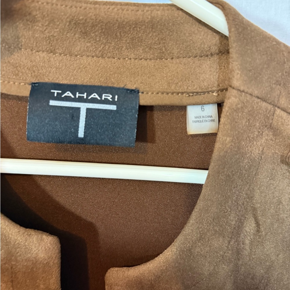 Tahari Brown Faux Leather Blazer - Picture 11 of 11